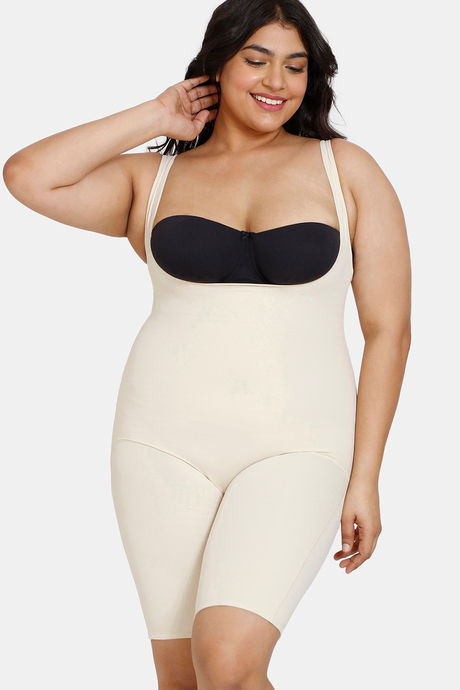 Zivame All Day Light Weight Shaping Bodysuit With Legs - Oyster White — image 7